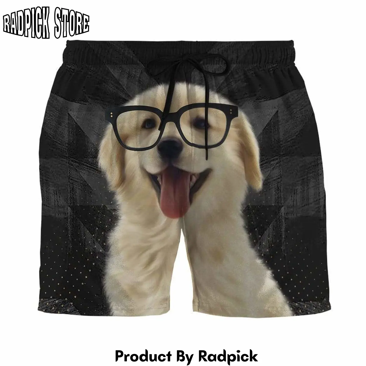 Radpick 3d labrador retriever puppy smile custom beach shorts swim trunks rp631398